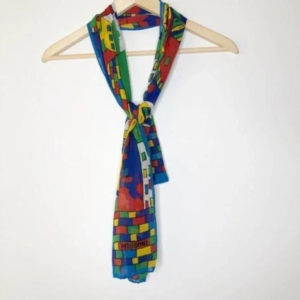MISSONI Silk Colorful City Scarf